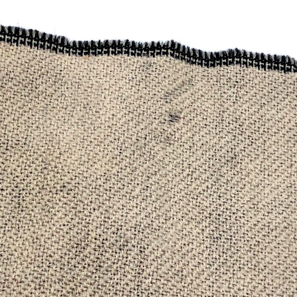FENDI Zucca pattern Reversible Stole/Shawl Scarf wool Black/Beige