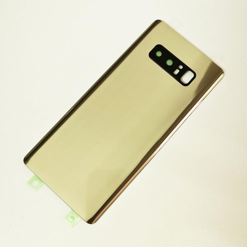 Tampa traseira de vidro da bateria para Samsung Galaxy Note 8 N950 N950F Tampa traseira de vidro + adesivo + moldura de lente de vidro da câmera