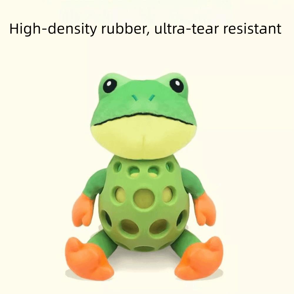 TPR Armor Plating Plush Frog Dog Toy Cartoon Frog Shape Dog Boredom Companion Toy Crate Training