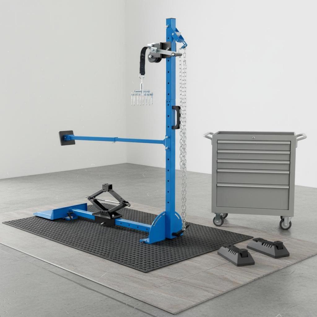 Auto Body Pulling Frame Sturdy Steel Construction Damage Station