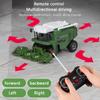 RC Harvester Tractor Truck Model Pusher Simulation Farmer Vehicle With Led Light And Sound Engineering Vehicle Toys Kids Gifts