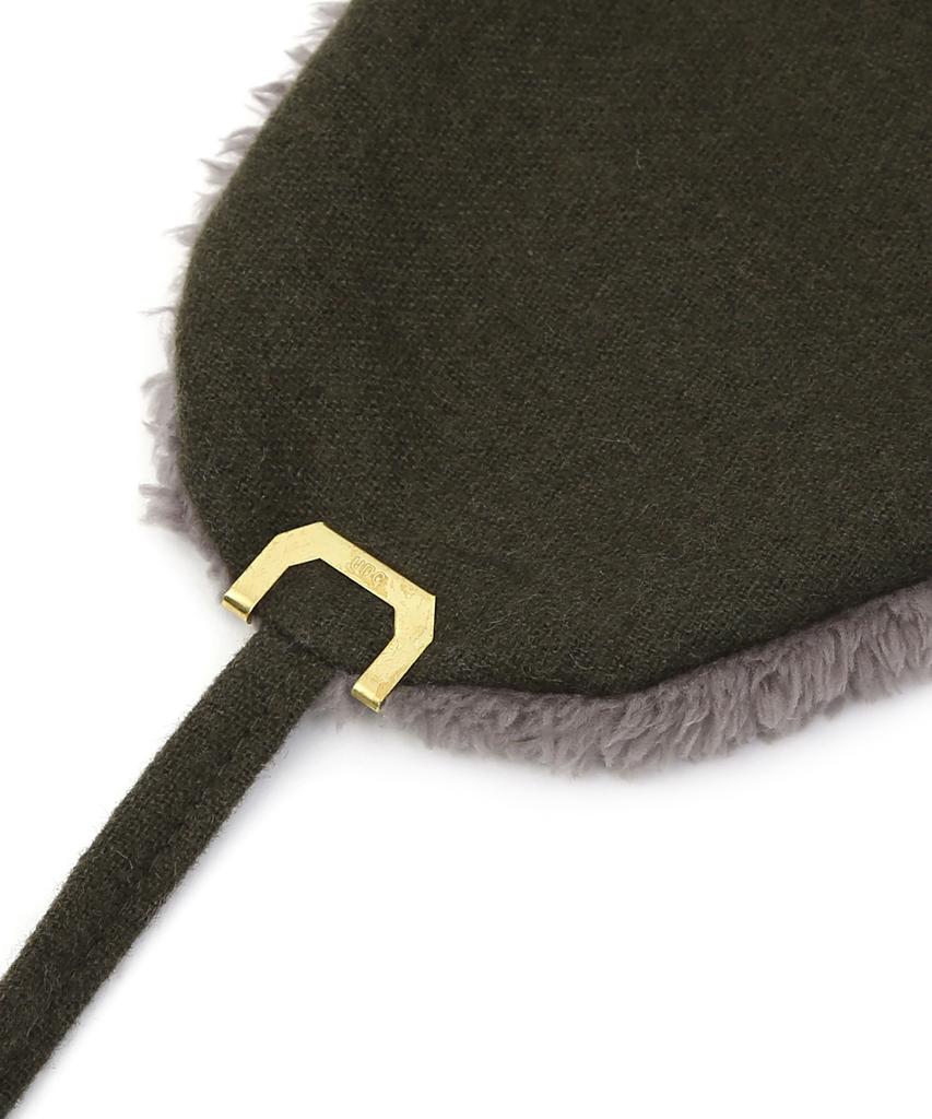 Eondeokeonteulolseutyudio Winter Reversible Fur Hat Trapper Hat / Reverse Fur / Flannel Olive