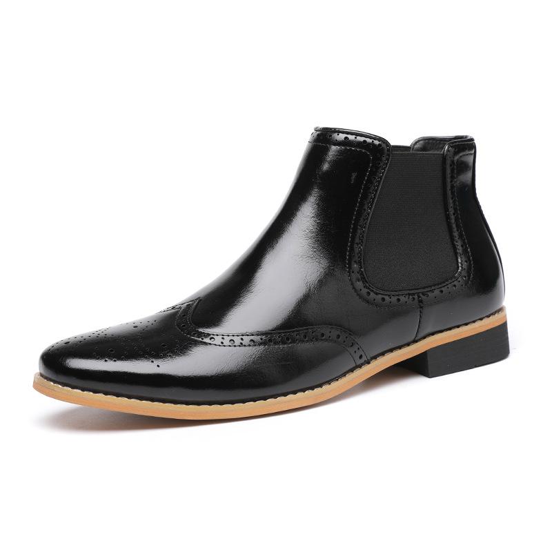 

Мужские деловые туфли британский блок гравированные модные мужские туфли универсальные с бахромой повседневные кожаные туфли в наличии 39 чёрный