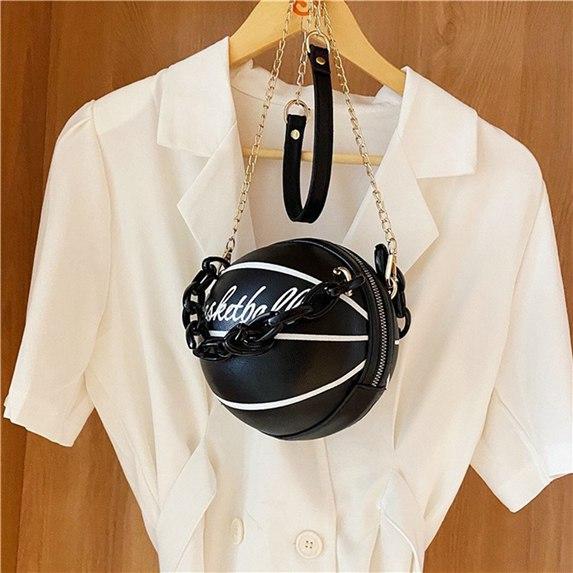Female Leather Basketball Bag Gown Bags for Teenagers Women Shoulder Bags Crossbody Chain Handbags