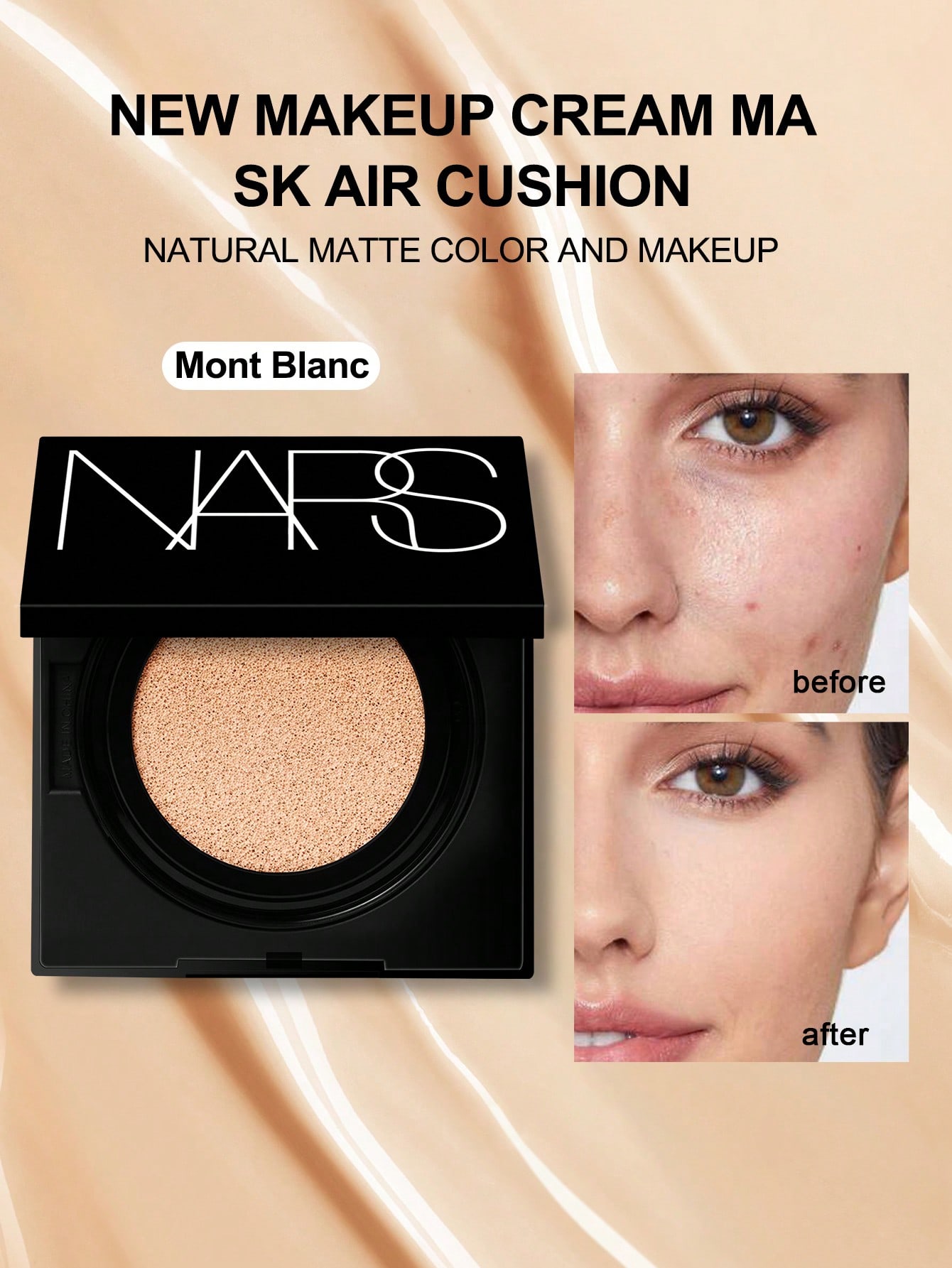 

Nars Тональный кушон Natural Radiant Longwear 12 г - Mont Blanc SPF40 Сияющий финиш #Mont Blanc