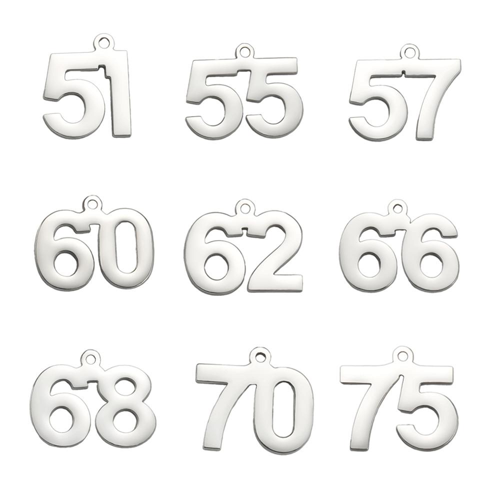 My Shape 1-25 Numbers Charms Stainless Steel Lucky Number Pendant for Necklace Bracelet Jewelry DIY Accessories Wholesale 10pcs