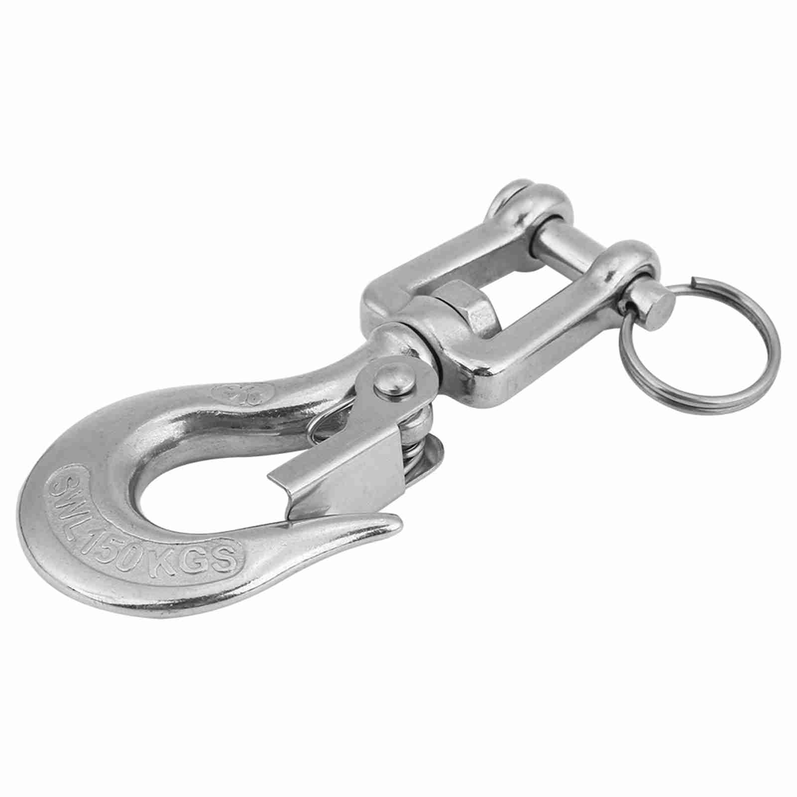 

304 Stainless Steel Swivel Eye Clevis Lifting Chain Snap Hook 150KG Working Load Limit 90mm