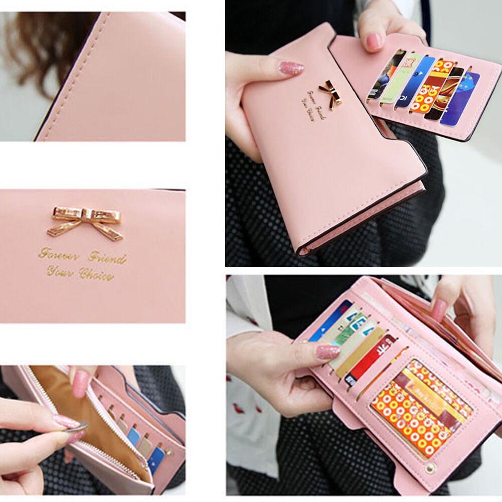 Elegant Fashion Lady Women Leather Clutch Purse With Long Zip Card Holder Case Wallet Handbag