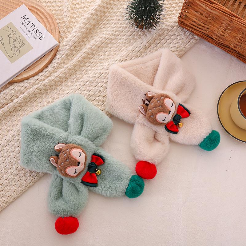 Weihnachts-Schlauchschal: Plüsch-Winter-Nackenwärmer für Säuglinge, Kleinkinder, Jungen & Mädchen