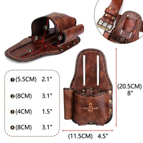 TOURBON Tape Measure Pouch for Heavy Duty Tape, Belt Holder, Tool Holder, and Pencil Holder