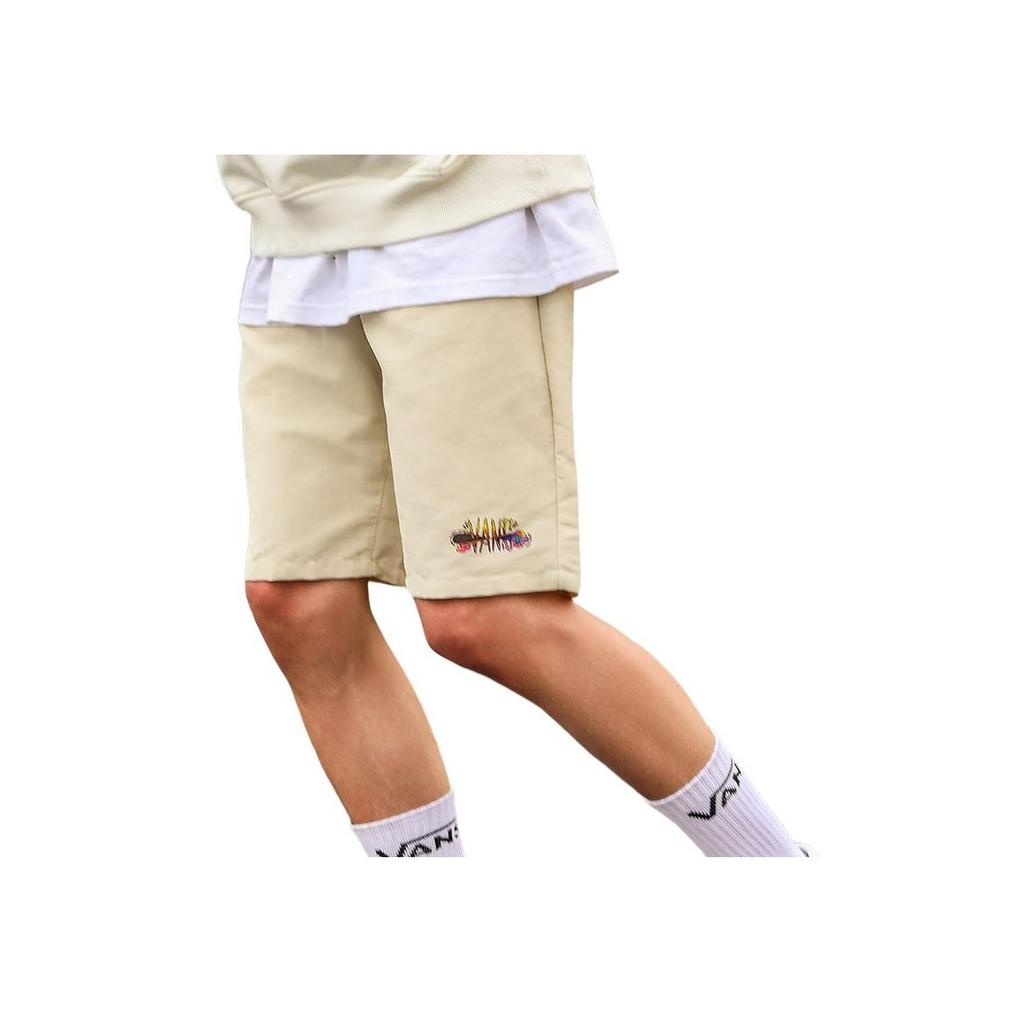 Vans X Moonlight Treasure Box Collaboration Solid Color Cartoon Pattern Printed Adjustable Waist Straight Leg Shorts Men Shorts Oatmeal VN0A7TQO2N1