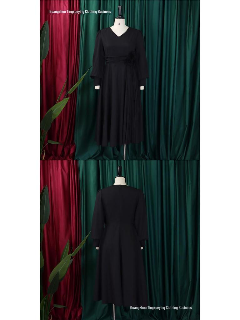 Elegant Solid Color Plus Size A-line Skirt with Fashionable Spring European & American Style