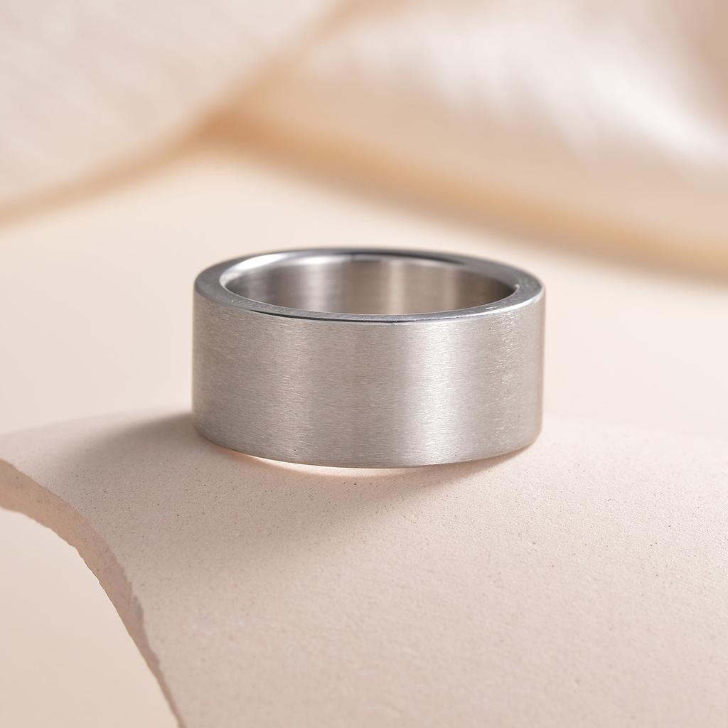 Simple Design 10MM Wide Stainless Steel Rings For Men Women Black/Gold Color/Ancient silver Color Wedding Bride Ring Jewelry