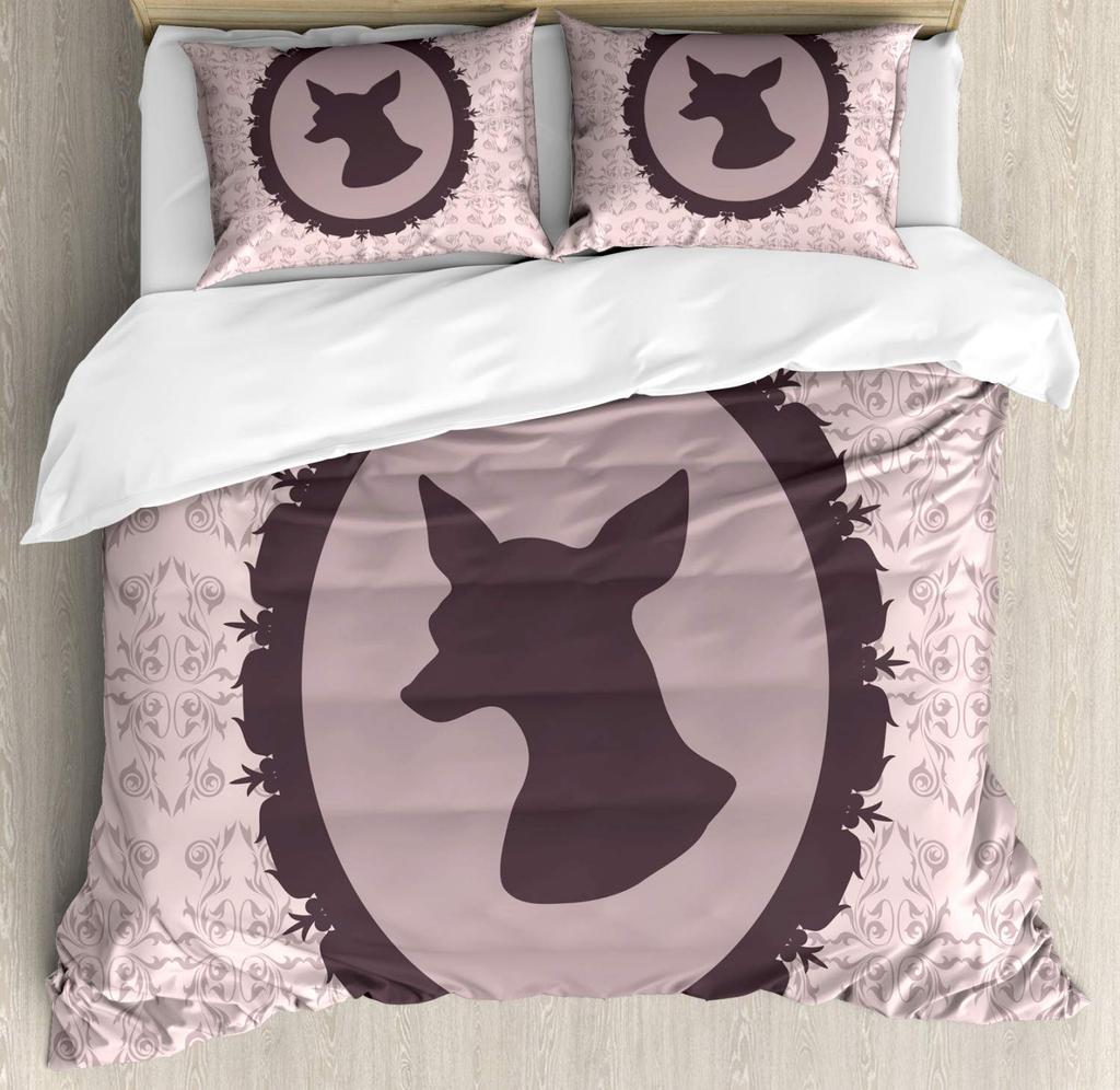 Niedliches Chihuahua Hund Bettbezug SetMädchen Chihuahua Mode Brille Schleifen WelpenBettwäsche Sets Einzelbett Einzelbett KingsizeBlassrosa