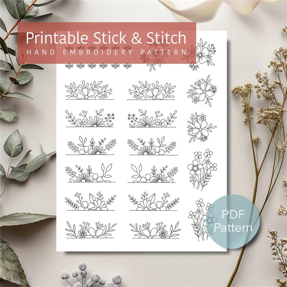 Flowers and Ocean Embroidery Pattern Stitching Embroidery Paper  Sewing Lovers