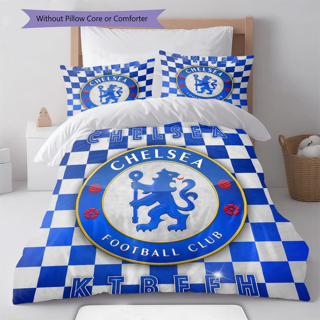 Chelsea logo Pattern Bedding Quilt Set Quilt Cover Pillowcase Home Decoration Birthday Gift (1 * duvet cover + 2 * pillowcase, without core)