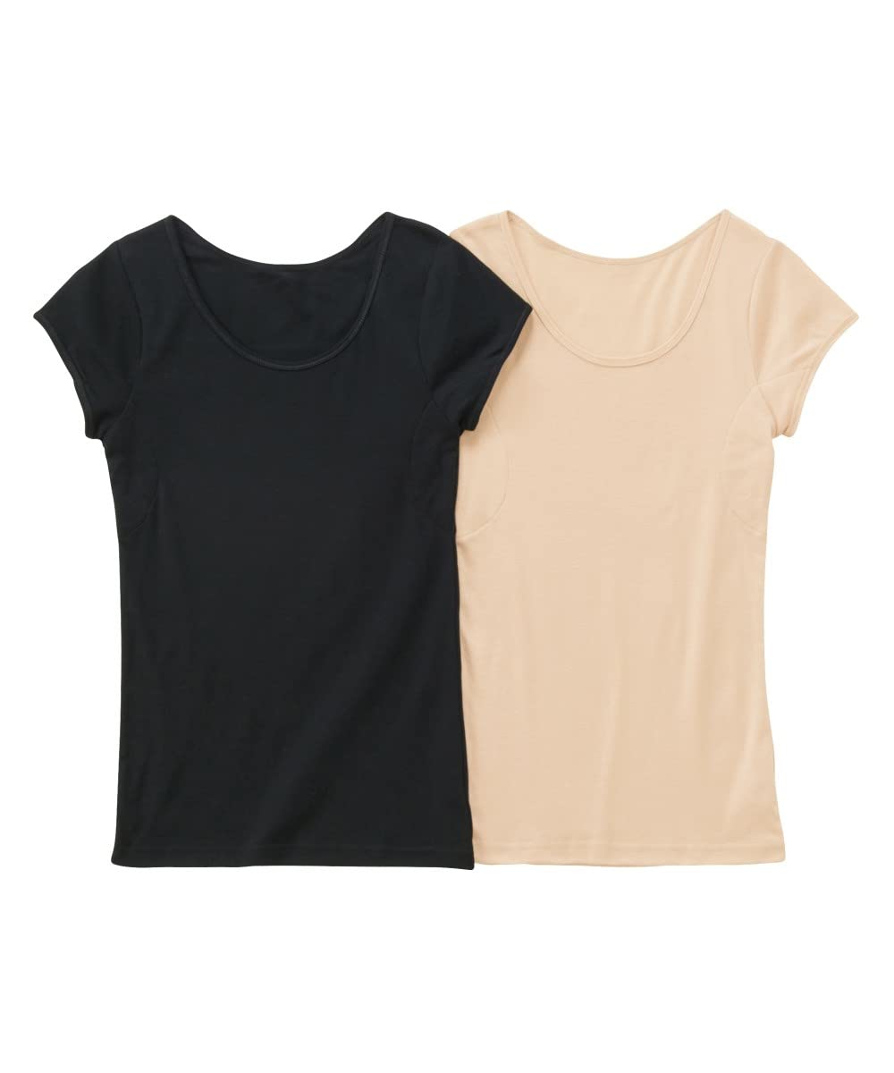 

Inner sweat quick cotton sweat absorbing French sleeve set of B beige 3L [Nissen] shirt, absorbing, drying, blend, inner, 2, = + black,