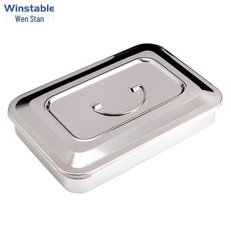 Wenstan W5636 304 Stainless Steel Instrument Tray with Lid 9 inch