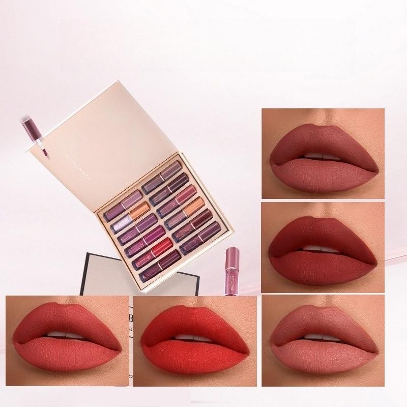12 PIÈCES Ensemble de 12 gloss à lèvres mat longue durée ne colle pas aux tasses rouge à lèvres rouge à lèvres