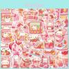 Adorable Cartoon Pink Snack Stickers Waterproof Diy Decoration For Guitar Notebook And Luggage