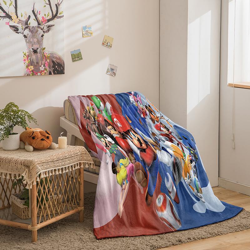 Cartoon Mario Series Double-Sided Flannel 3D Digital Printing Blanket Blanket