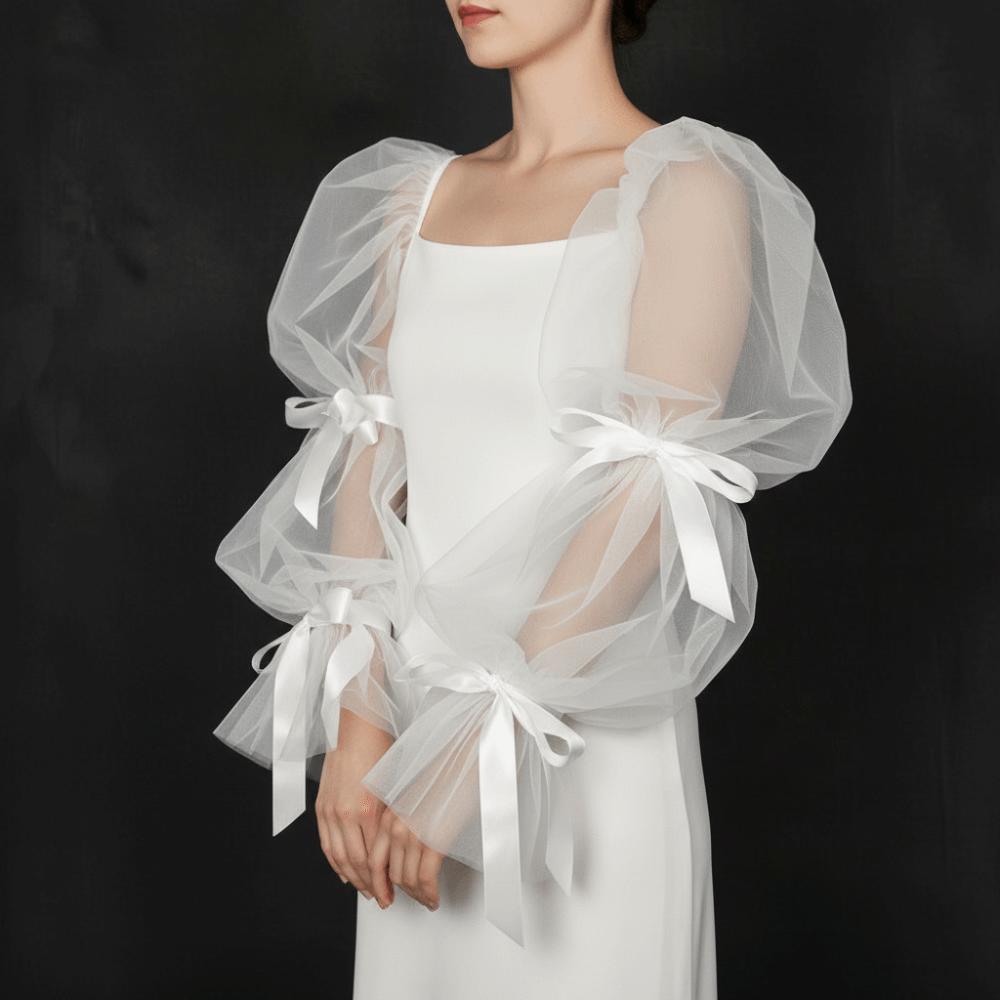 Ruffled Bubble Sleeves Fairy Sleeves Party Sleeves Elegant Bridal Evening Sleeves  Photo Props