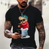 Cartoon Bear Series Patterned Men's T-shirt Interesting Printed Undershirt Casual Fashion Men's Clothes Cotton Women's T-shirt