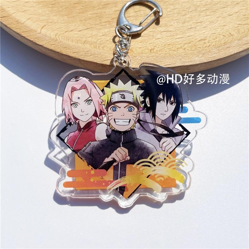 Anime Naruto Acrylic Keychain Accessaries Uzumaki Naruto Cartoon Keyring