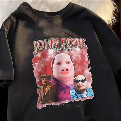 John Pork Graphic Print Tshirts Unisex Women Clothing Summer Casual Fashion Funny Oversized ONeck Short Sleeve Tops Tshirts