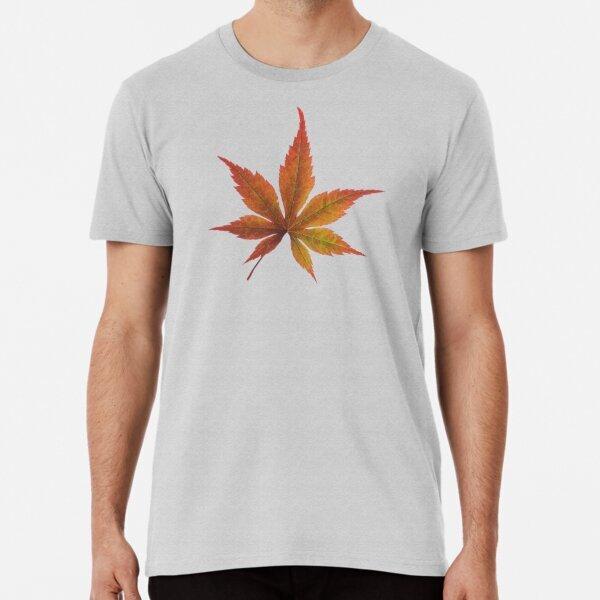 Falling Autumn Leaves Premium Maple T-Shirt M