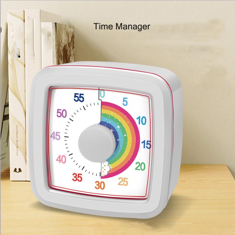 Square Student Timer Learning Reminder Alarm Clock Time Management Desktop Rainbow Countdown Portable Timer