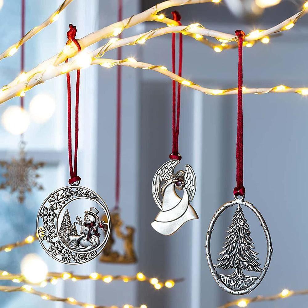 Double-Sided Metal Snowman Pendant Gnomes Christmas Decorations Home