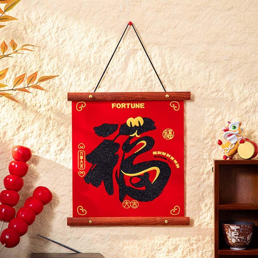 Flocking New Year Couplets Pendant Fu Character Hanging Ornament  Spring Festival Supplies