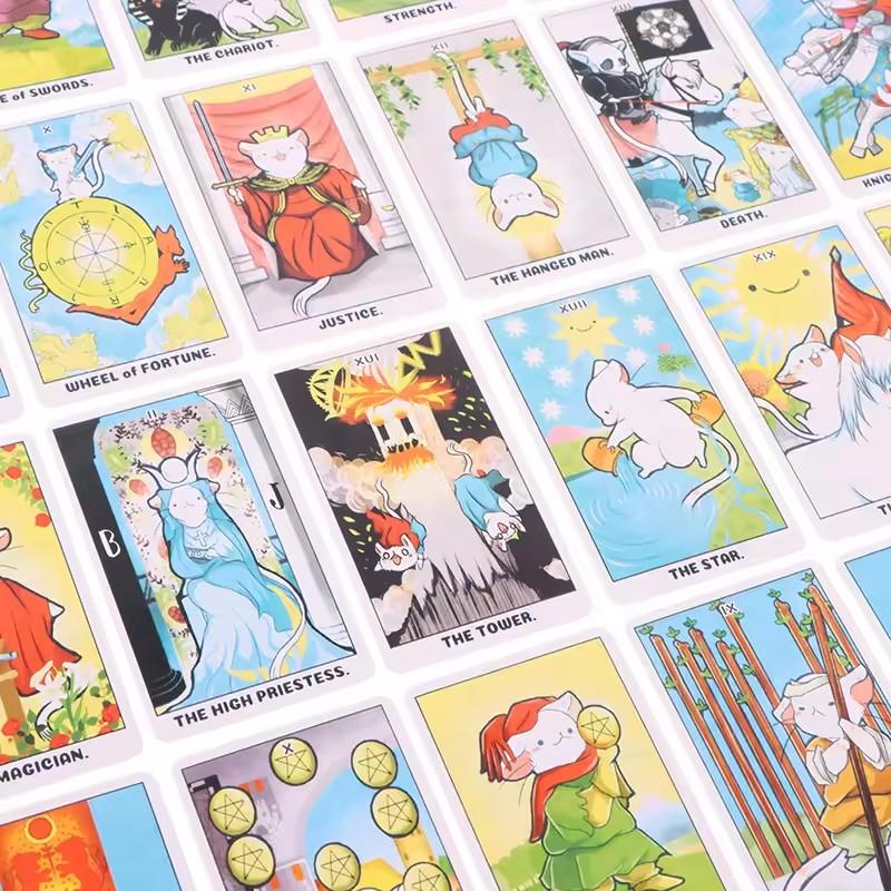 Tarot von Mugi Orakelkarten Englische Version Tarotkartendecks für Anfänger und Profis Wahrsagekartendeck Brettspiel