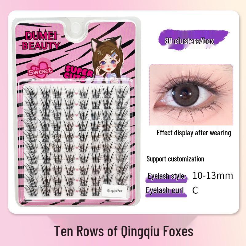 10-Row Autumn Leaf & Sunflower Faux Eyelashes - Flat, Glue-Free