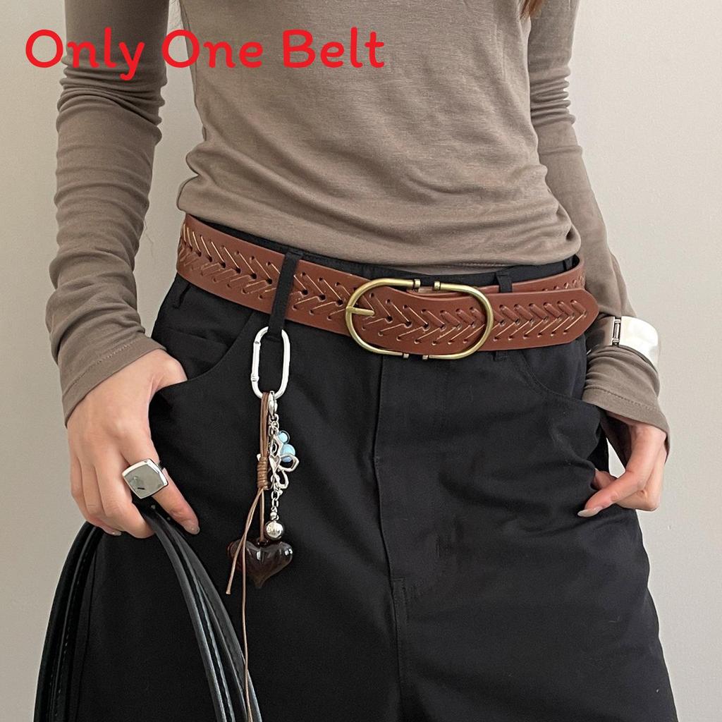 

Minimalist Brown Waist Belt For Women With Alloy Buckle And Punch Holes Suitable For Casual Outfits