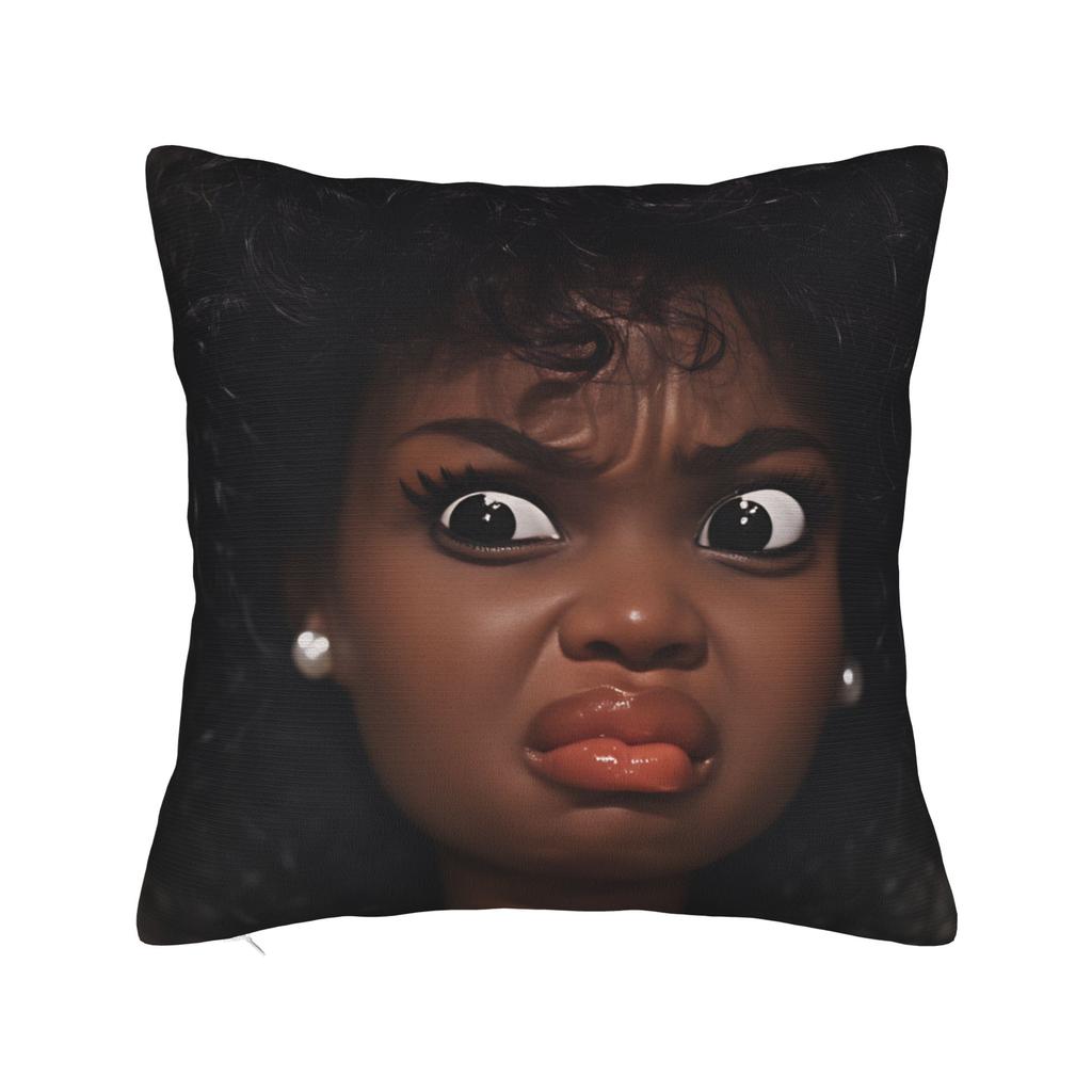 Distressed Doll Face Meme Pillow Cover Fashion Pillow Case For Sofa Couch Bed Living Room Soft Pillowcases Gift
