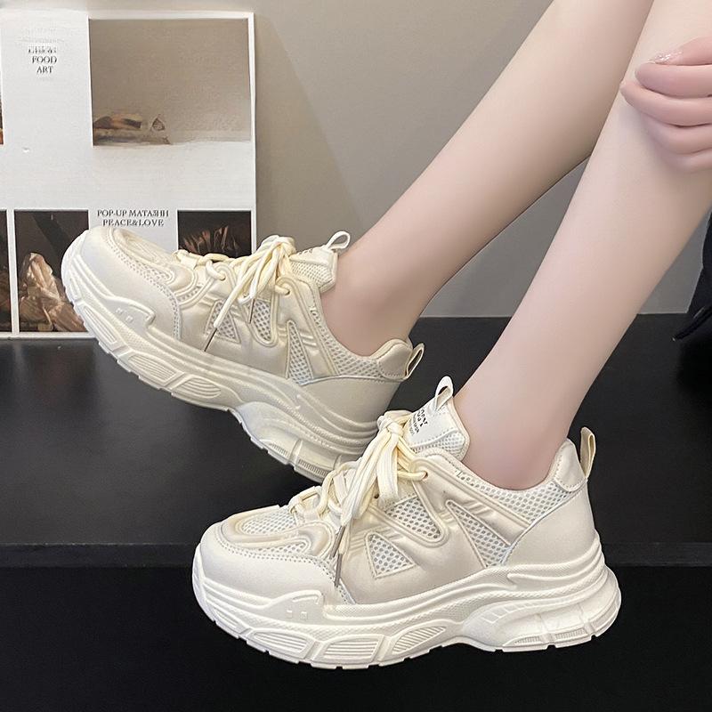 

Daddy Shoes Женские Ins Tide Spring Hundred Высота посадки Увеличение Толстая подошва Маленькие белые туфли Повседневные кроссовки 40 бежевый