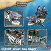 1155PCS Shark Pirate Ship Building Blocks Creative Sea Shark Ghost Ship Model Bricks With Light Kids Educational DIY Toy Gifts