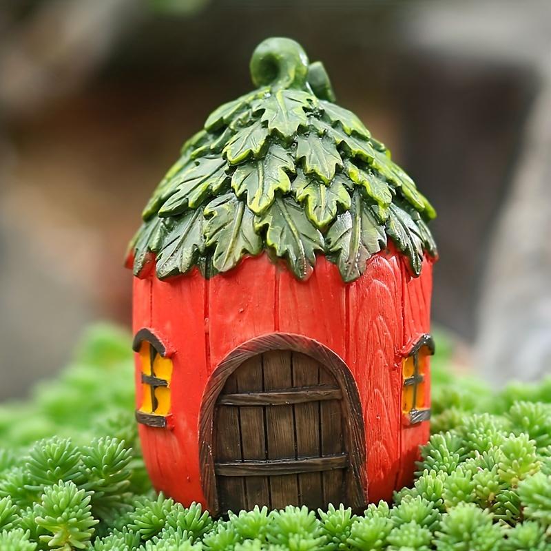 

1pc Fleshy Moss Micro Landscape Ornament - Resin Mushroom Flower House for Bonsai Garden Decorations