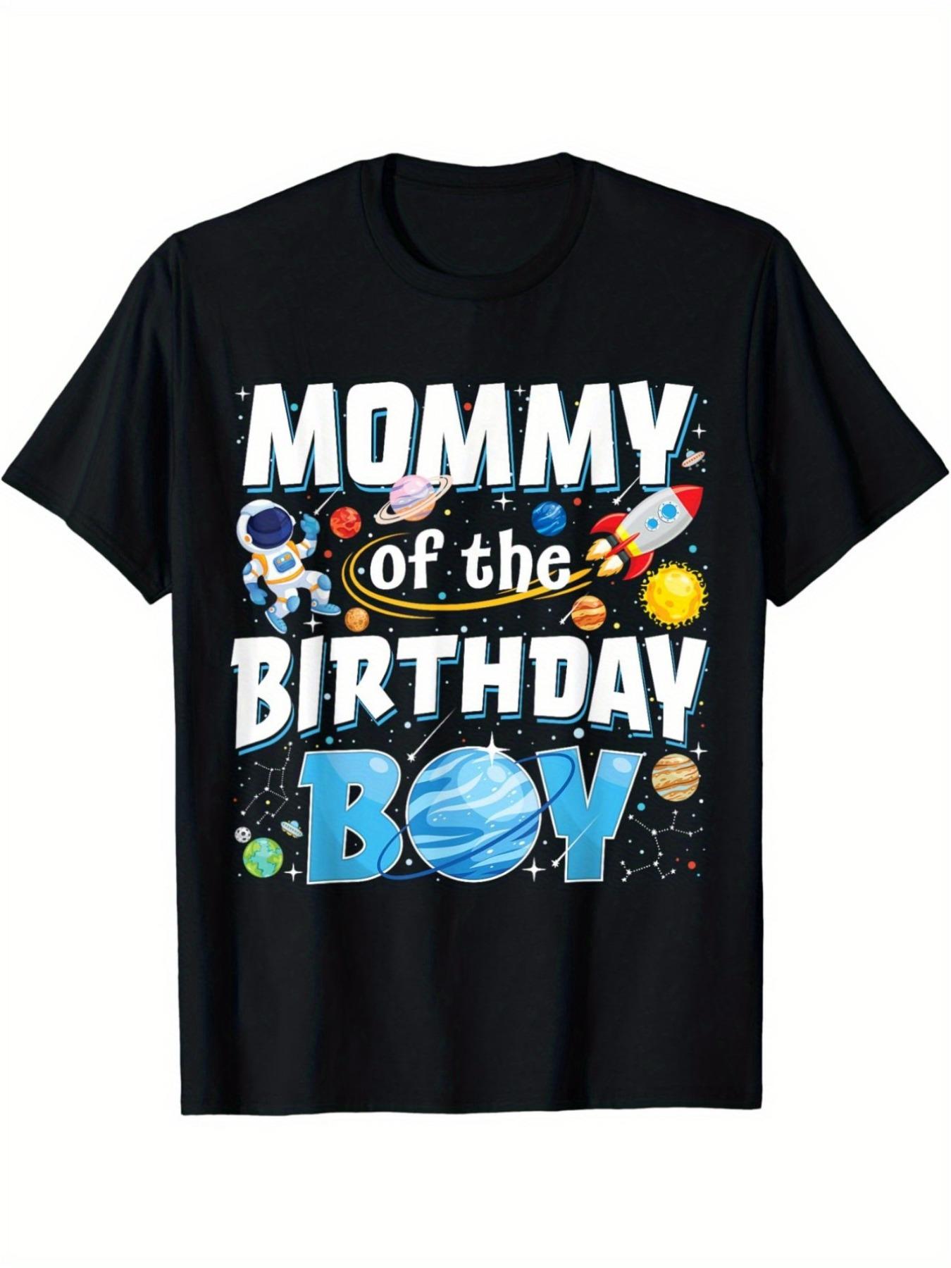 Mommy of the Birthday Boy Space Rocket T-shirt XXXL
