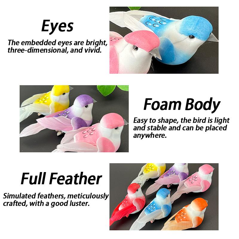 Cute Artificial Birds Fake Foam Animal Simulation Feather Birds Models Tit Diy Craft Home Garden Ornament Decoration