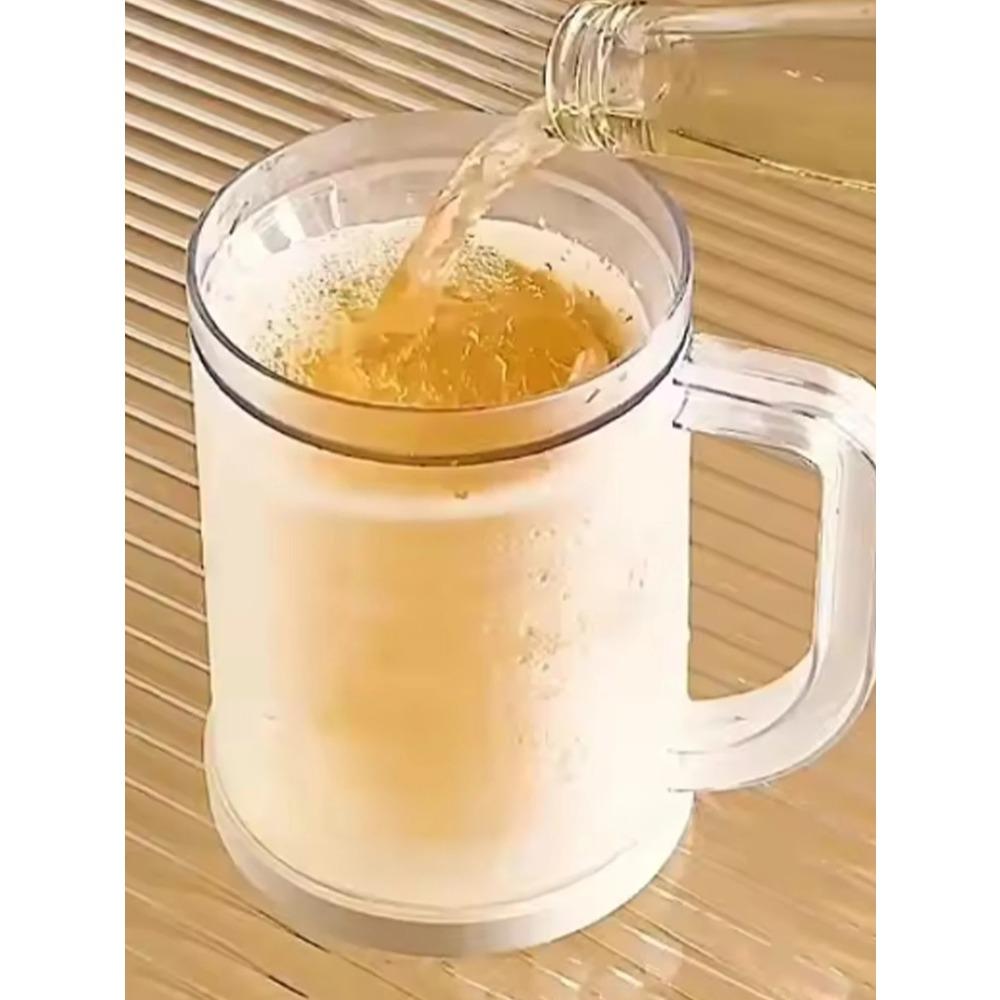 2 pieces of summer double-layer refrigerated ice cups. Beer cups with large capacity for beverages. Household drinking utensils.