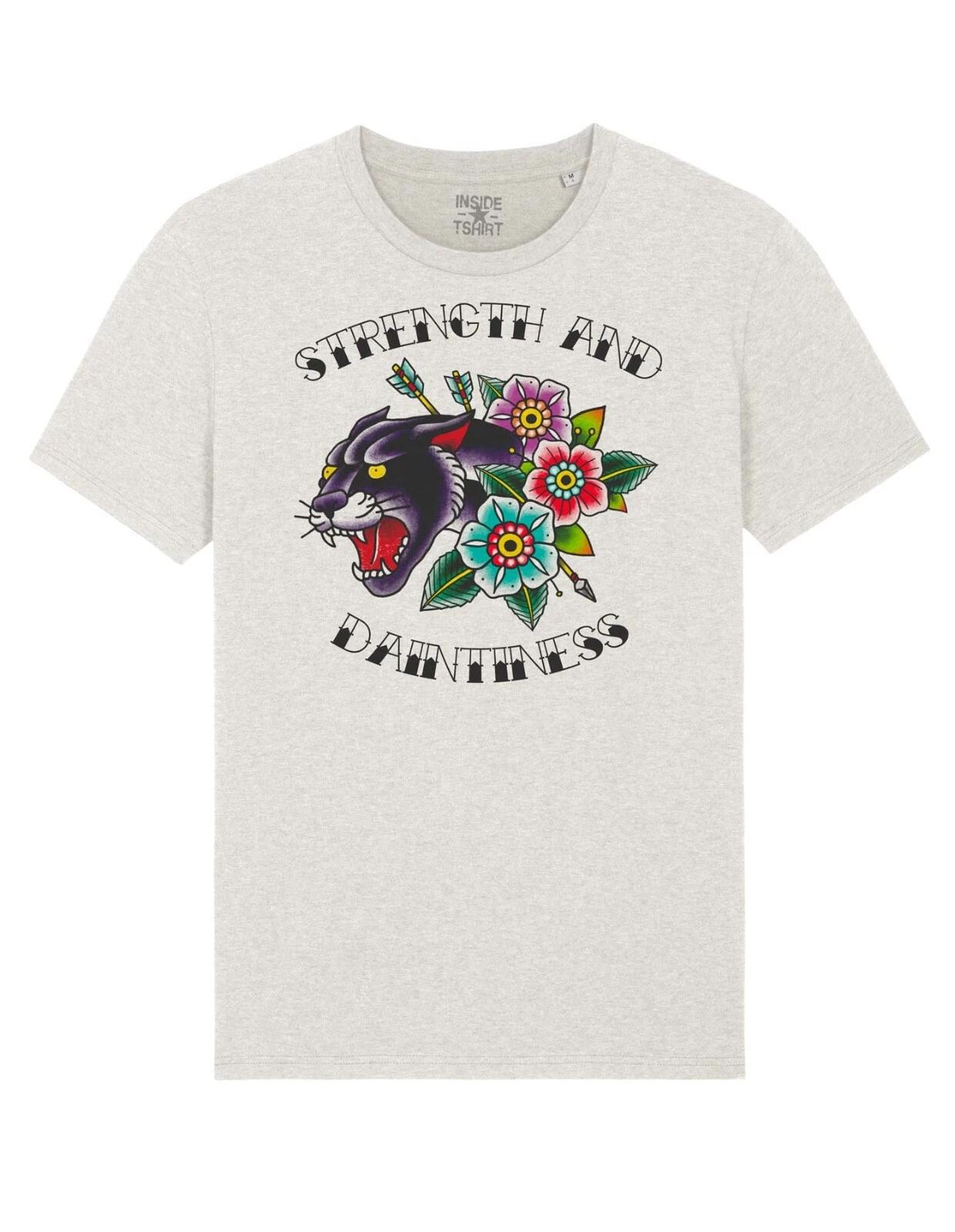 Panther Flowers Strength And Daintiness Panther Tattoo T-Shirt T-Shirt XL
