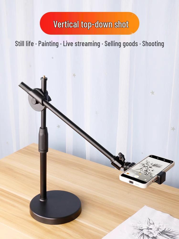 Professional Mobile Phone Stand with Fill Light for Video Recording and Live Broadcasting