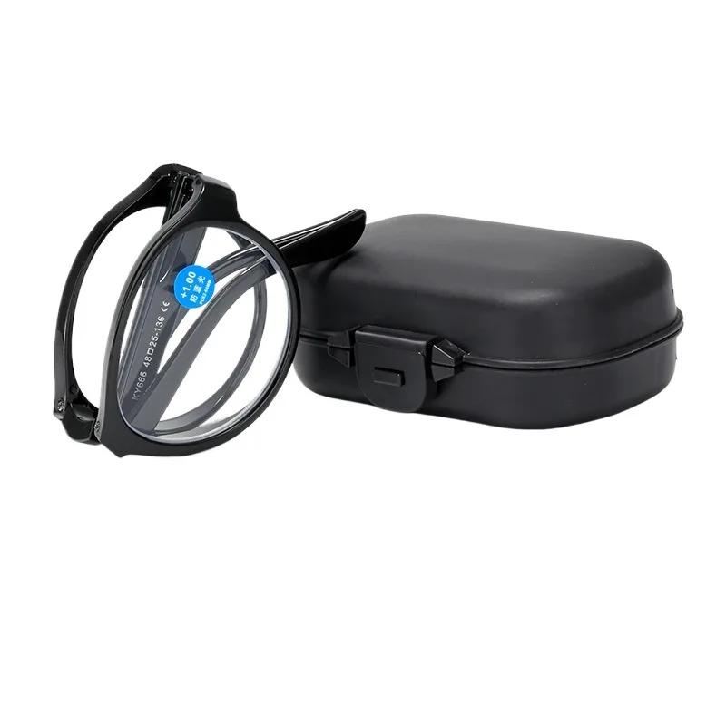 Ochelari de citit pliabili cu etui pentru ochelari Unisex Portabili Ușori Ochelari pentru prezbiopie Anti lumină albastră Putere 1.0x ~ 4.0x