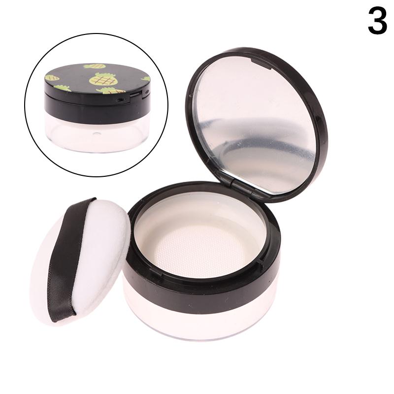 Plastic Empty Loose Powder Jar With Makeup Puff Box Sifter Container Cosmetic Pot Portable Loose Powder Box Refillable Pot