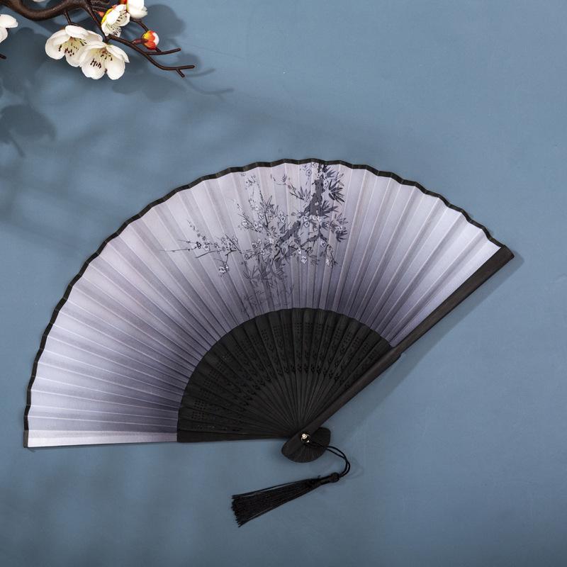 Classical Chinese Dance Fan - Handmade Bamboo Folding Fan for Wall Decor, Performance Costume & Partition Screen