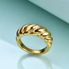 8MM Retro Titanium Steel Twist Bread Ring for Women