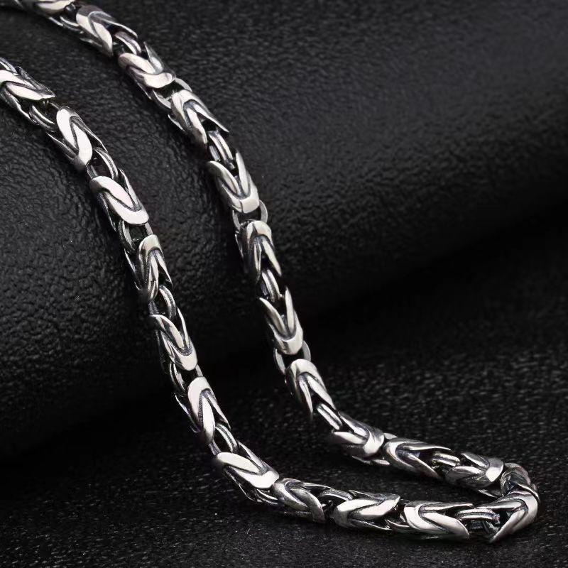 Misty Rain Men's Retro Hip Hop Necklace with Six-Character Mantra